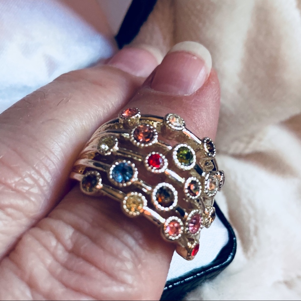 Multi-gem silver ring by City Box - Picture 3 of 3